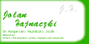 jolan hajnaczki business card